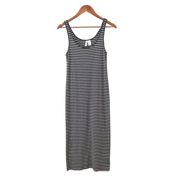 H&M Divided Striped Gray Maxi Dress, Women's M Casual Comfort Coastal Minimalist - Picture 1 of 7